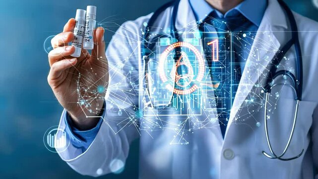 Doctor demonstrating inhaler usage for respiratory health and treatment education