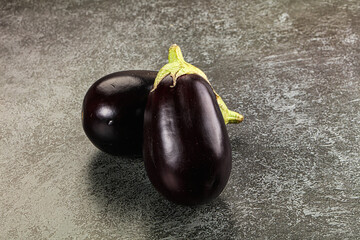 Raw ripe organic eggplant vegetable