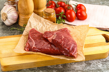 Raw marble uncooked beef steak