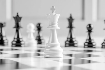 White Chess Queen on Board