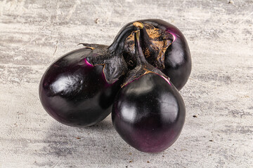 Raw violet and black eggplant