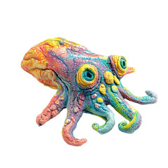 Obraz premium Colorful Playdough Octopus Sculpture on transparent background for Creative Art and Craft Projects