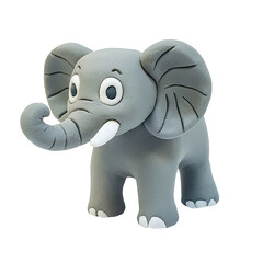 Obraz premium Playdough Elephant Toy on transparent background for Creative Projects and Children's Activities