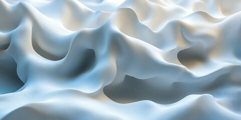 Obraz premium Abstract white waves, flowing texture, light background, design element