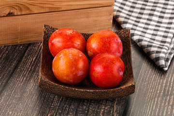 Fresh sweet juicy  purple plums