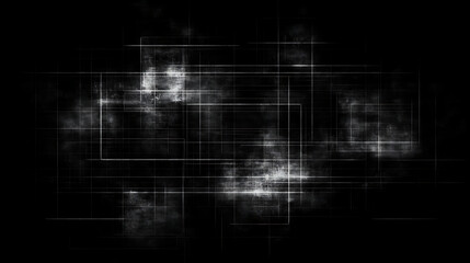 Obraz premium Abstract Geometry Grid Composition in Monochrome Hazy Style Creative Dark Theme Artistic Background