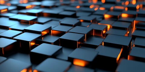 Fototapeta premium Abstract glowing cube texture background