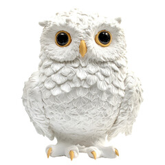 Fototapeta premium Playdough Owl Sculpture on Solid transparent background, Artistic Handmade Craft for Creative Displays and Photography Projects