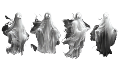Specter Squad: A ghostly gathering of spectral figures float gracefully, radiating an eerie, yet enchanting, aura.