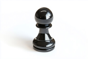 A Shiny Black Chess Pawn Against a Minimalist Background.