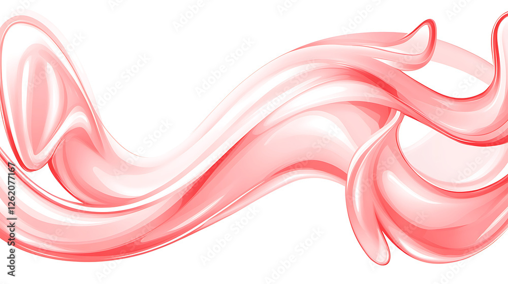 Poster abstract transparent swirls of vivid color and delicate shading in a fluid dynamic design
