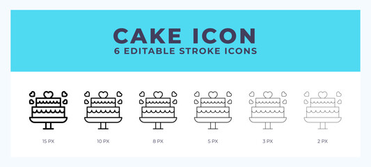Cake stroke icon for web. Mobile apps and ui.