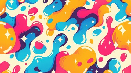 Fototapeta premium Colorful fluid blobs on a pattern background for decorative use