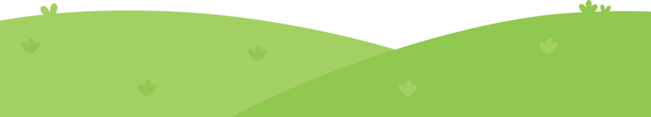 An illustration of a lush green garden landscape bottom border.