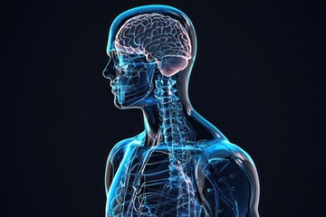 Body structure and its natural defense mechanisms visualized, focusing on skin, bones, and immune system roles.