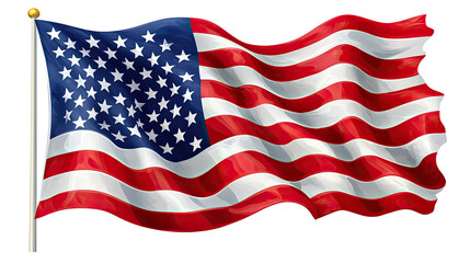 Obraz premium Stars and Stripes: A dynamic depiction of the flag of the United States of America waving proudly, embodying national pride and freedom.