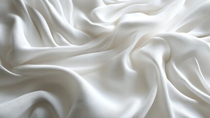 Obraz premium White silk fabric drapes, elegant folds, soft texture, luxurious background, design use