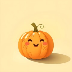 Lindo personaje de calabaza sonriendo