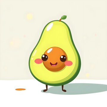 Lindo personaje de aguacate sonriendo
