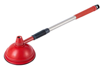 Fototapeta premium Red rubber toilet plunger tool isolated with transparent background