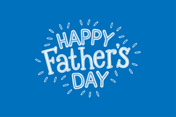 Happy Father's Day Typography Text in Cute Font with Vector Illustration for Greeting Card and Wishes Background Wallpaper Design
