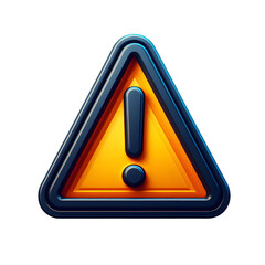 Warning sign PNG icon 3d isolated on white background alert danger caution symbol safety hazard security exclamation triangle clipping path. Notification attention critical problem alarm messag