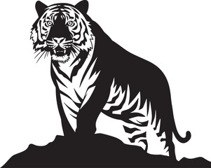 Tiger silhouette vector art design