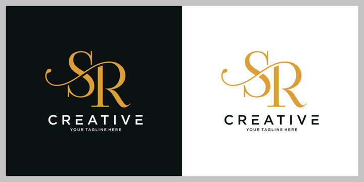 Simple initial SR letter vector logo design