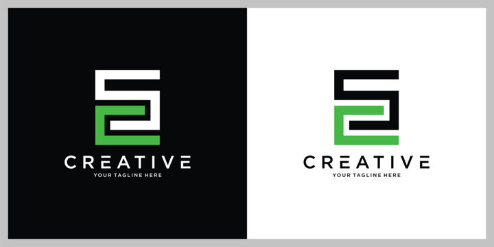 SC or CS initial letter logo design