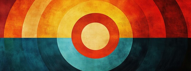 Abstract Circular Design Warm Cool Hues Growth Success