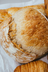 round craft bread with a crispy crust