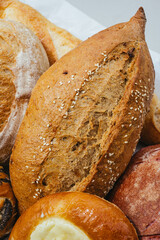 round craft bread with a crispy crust