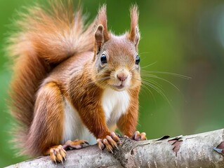 Playful squirrel climbing a tree forest setting wildlife photography natural environment close-up view nature conservation