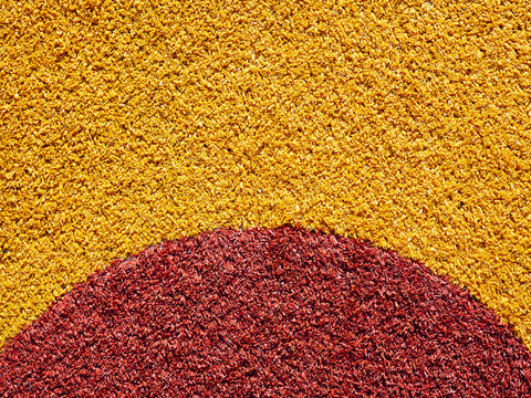 Rubber flooring creating colorful pattern for playground surface