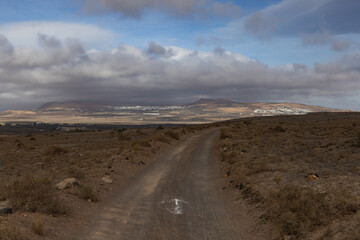 Desert landscape around the town of San Bartolome, Lanzarote