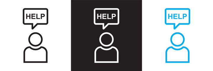Help icon.  isolated on white and black background. vector illustration. EPS 10