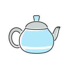 Kettle-Style Teapot. A pot with a short, rounded body and a kettle-like lid.