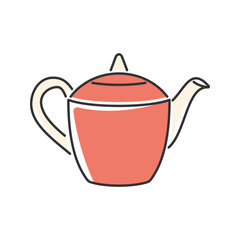 Flat Lid Teapot. A classic teapot with a straight-edged lid and curved spout.