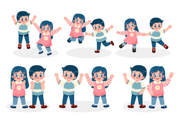 Happy Kids Jumping Together to Celebrate Children's Day