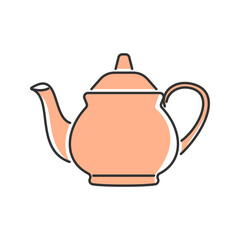 Long Spout Teapot. A traditional teapot with an extended spout for controlled pouring.