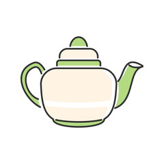 Regal Teapot. A teapot with a crown-like lid and elongated spout for elegance.