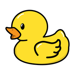 Cute yellow rubber duck flat
