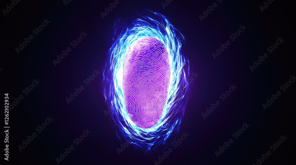 Poster Digital fingerprint visualization abstract art graphic design tech environment futuristic viewpoint data security concept