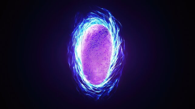 Digital fingerprint visualization abstract art graphic design tech environment futuristic viewpoint data security concept