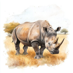 Fototapeta premium formidable rhino standing tall, exuding strength and resilience