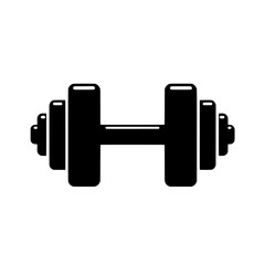 Black Dumbbell Icon: A simple yet powerful icon of a black dumbbell, symbolizing fitness, strength, and weight training. Perfect for gym websites, fitness apps, and workout-related designs.