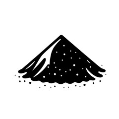 Black and White Sand Pile: A minimalist silhouette of a sand pile, evoking a sense of simplicity and natural beauty.  