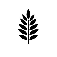 Wheat Ear Icon: A stylized black wheat ear icon, representing harvest, agriculture, and healthy eating.  Perfect for logos, websites, and educational materials.