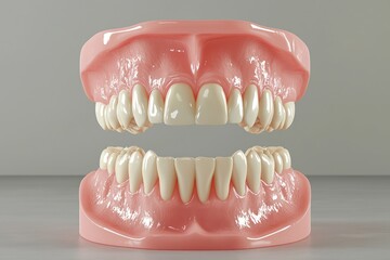 Obraz premium Visualization of maxilla and mandible dental anatomy with high structural accuracy.