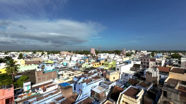 the drone footage of arulmigu nellaiappar kovil tirunelveli town tamilnadu